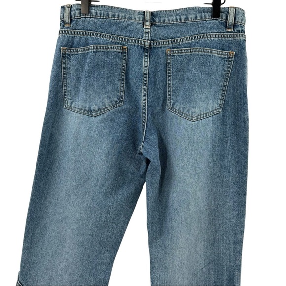 Vintage Y2K Low Rise Flare Jeans Leather Lace Up CK Calvin Klein Jeans | Size 10 - Picture 9 of 12